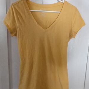 Women's Yellow V-Neck T-Shirt